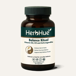 HerbHue Balance Ritual – Vitamin D3 + K2 with Ashwagandha for Immune System Support