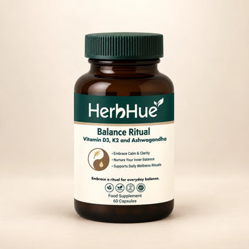 HerbHue Balance Ritual – Vitamin D3 + K2 with Ashwagandha for Immune System Support