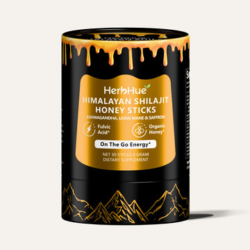 HerbHue Himalayan Shilajit Honey – With Lion’s Mane, Ashwagandha, Saffron & Fulvic Acid for Supporting Your Daily Routine