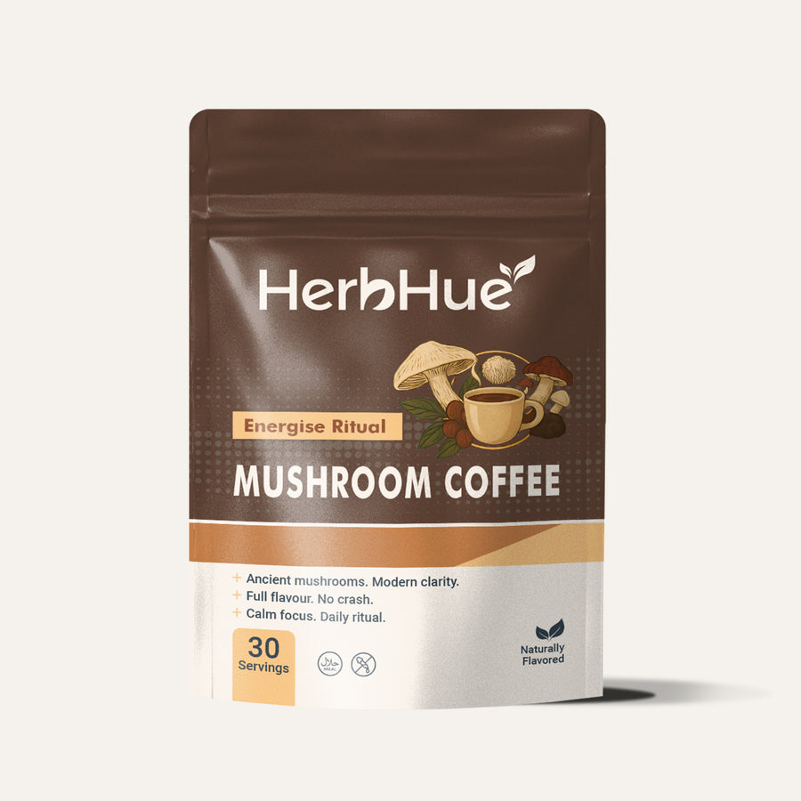 HerbHue Energise Ritual — Mushroom Coffee with Lion's Mane and Reishi